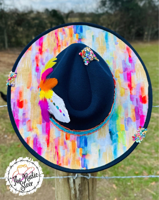 Vibrant and Fun Large Brim Felt Hat