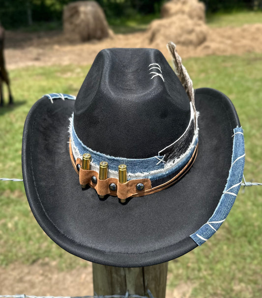 Black Rifle Casings Unisex Large Brim Cowboy Hat