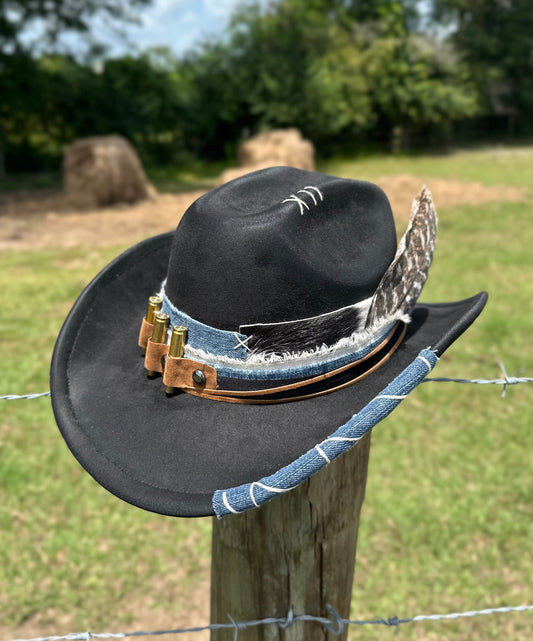 Black Rifle Casings Unisex Large Brim Cowboy Hat
