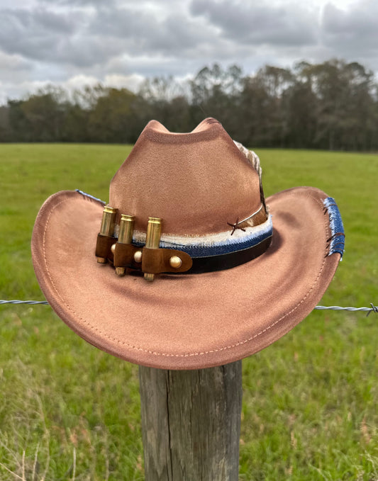 Hand-Burnt Unisex Large Brim Cowboy Hat