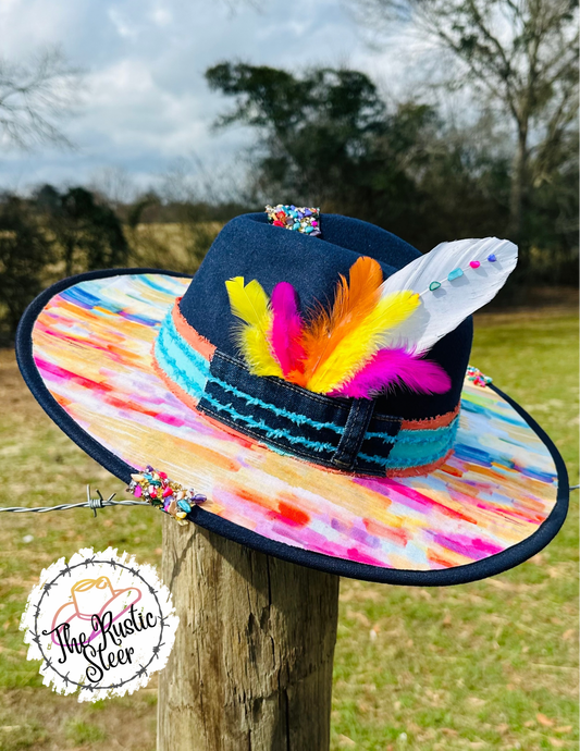 Vibrant and Fun Large Brim Felt Hat
